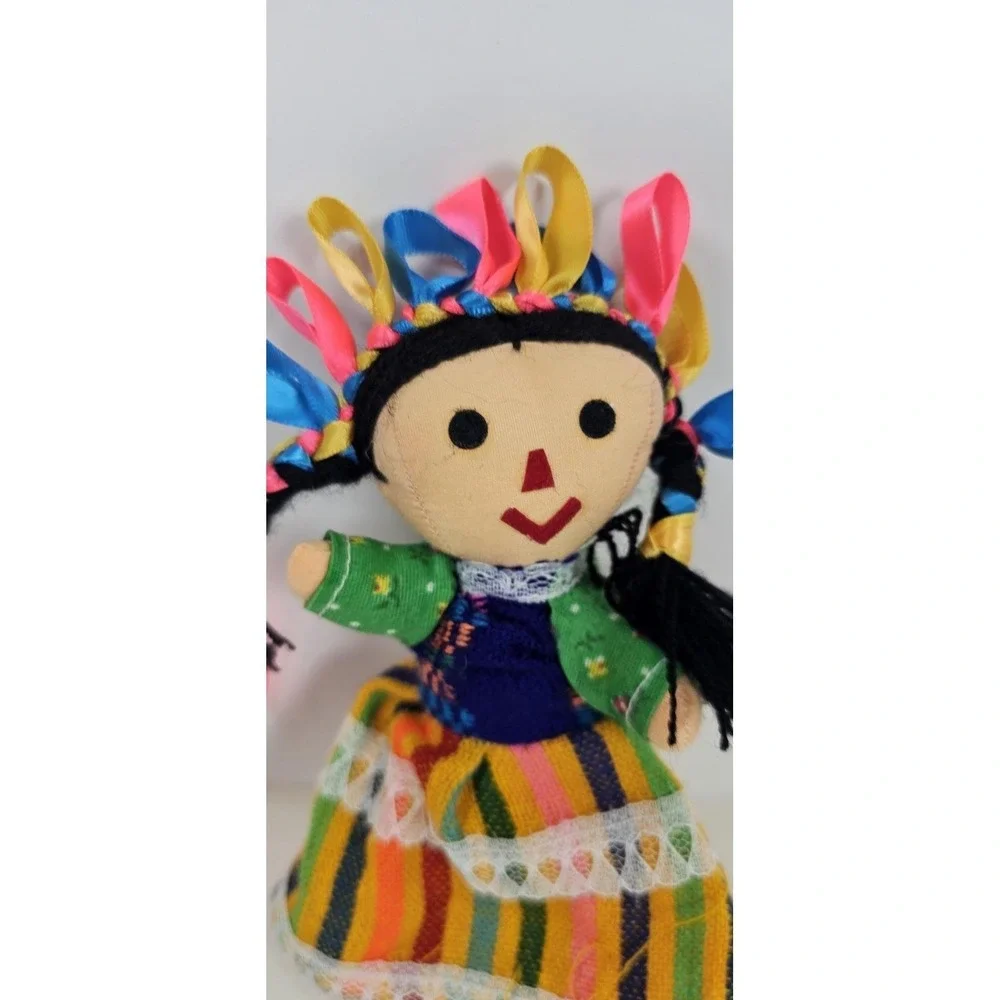 Muñeca Lele Mexican Handmade Doll Traditional Folk Art Braided Ribbon‎ Hair